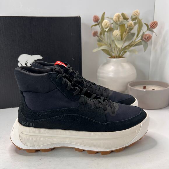 Sorel Ona 503 Mid Lace Up Sneaker Black Jet NL4856-010 Women's 6.5 NWB - Picture 3 of 10